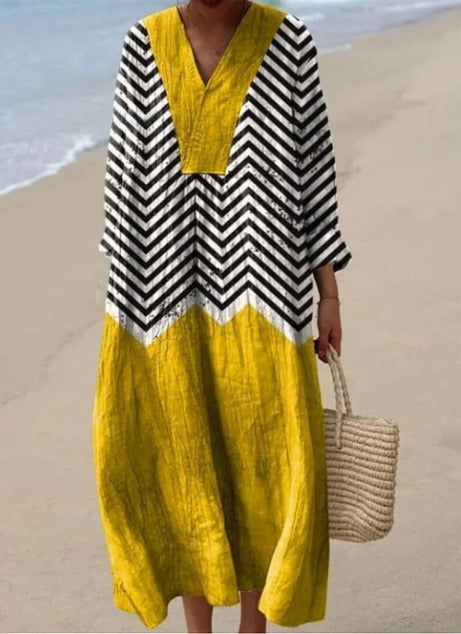 Angie | Women's Vintage Geometric Pattern Art Print Dress