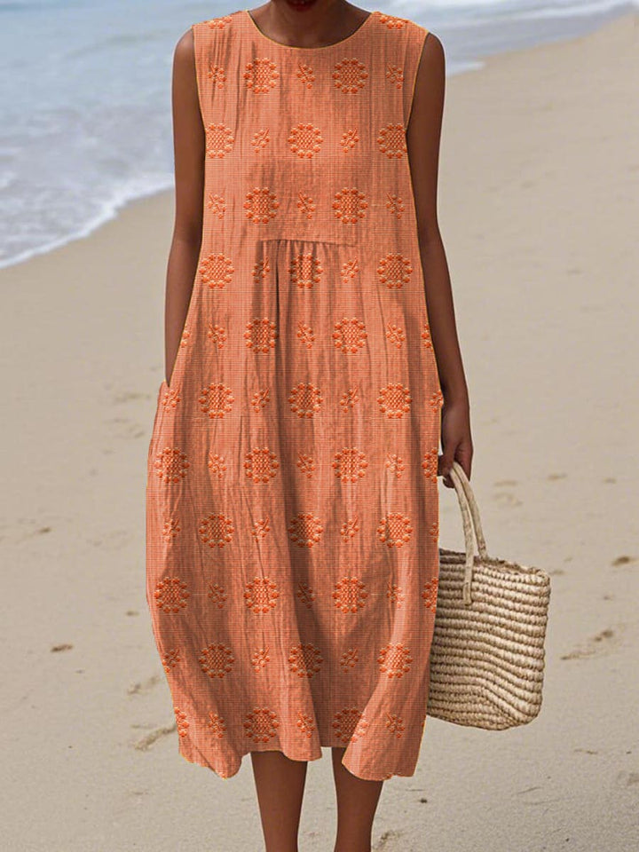 Aika | Elegant Sleeveless Cotton Pocket Dress