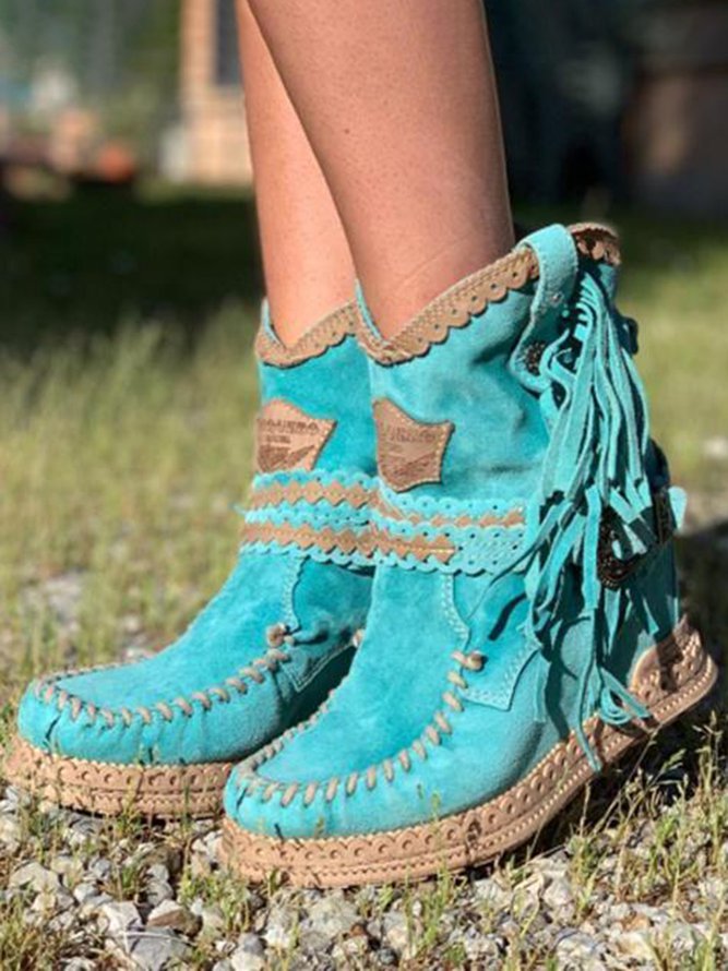 Meri | Boho Fringe Boots