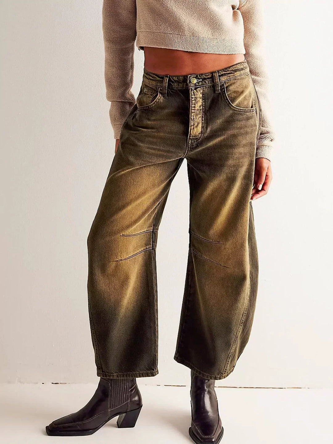 Lianne | Leopard Print Barrel Jeans