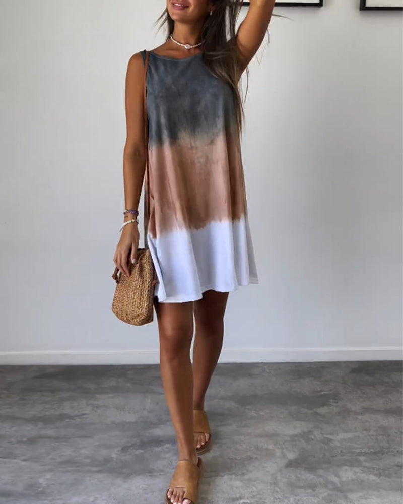 Calianna | Gradient Tie Dye Print Mini Dress