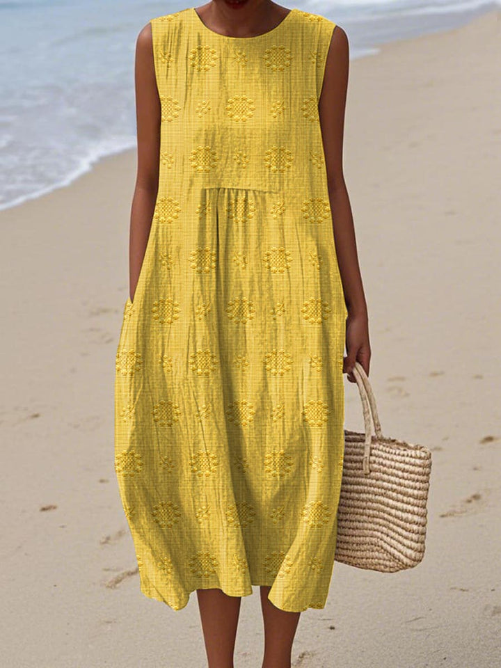 Aika | Elegant Sleeveless Cotton Pocket Dress