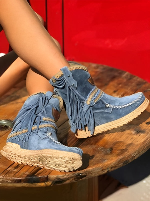 Meri | Boho Fringe Boots