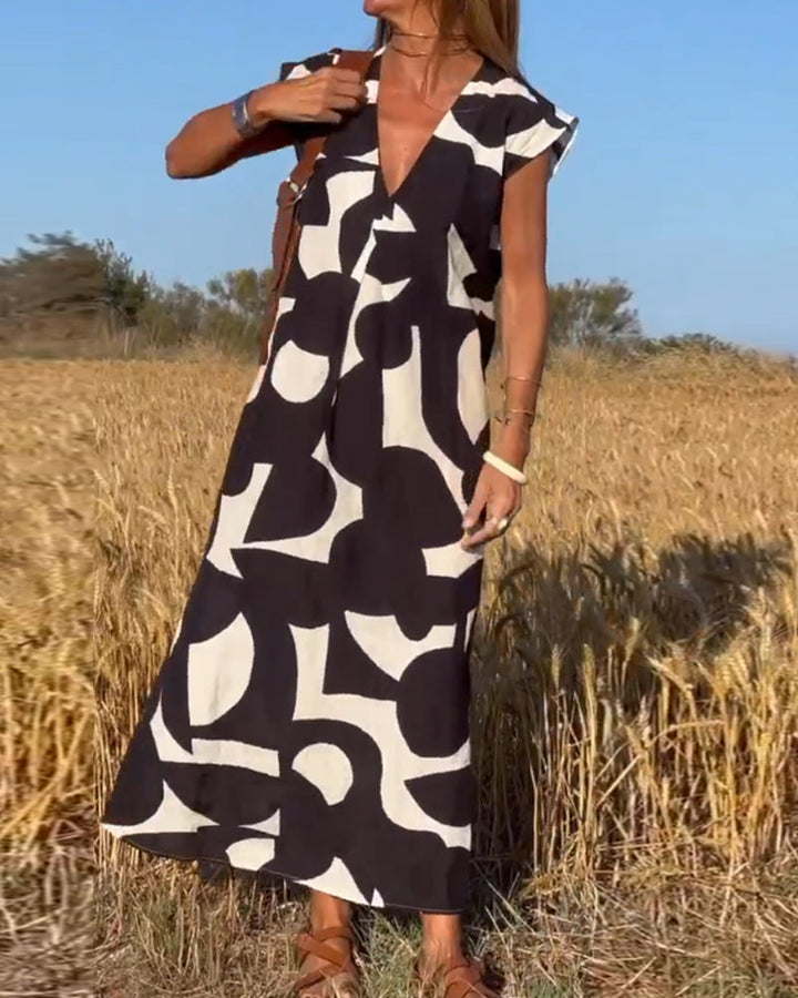 Carrie | Printed V-Neck Dress