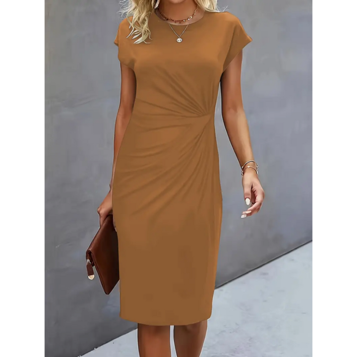 Alicah | Short Sleeve Formal Midi Dress