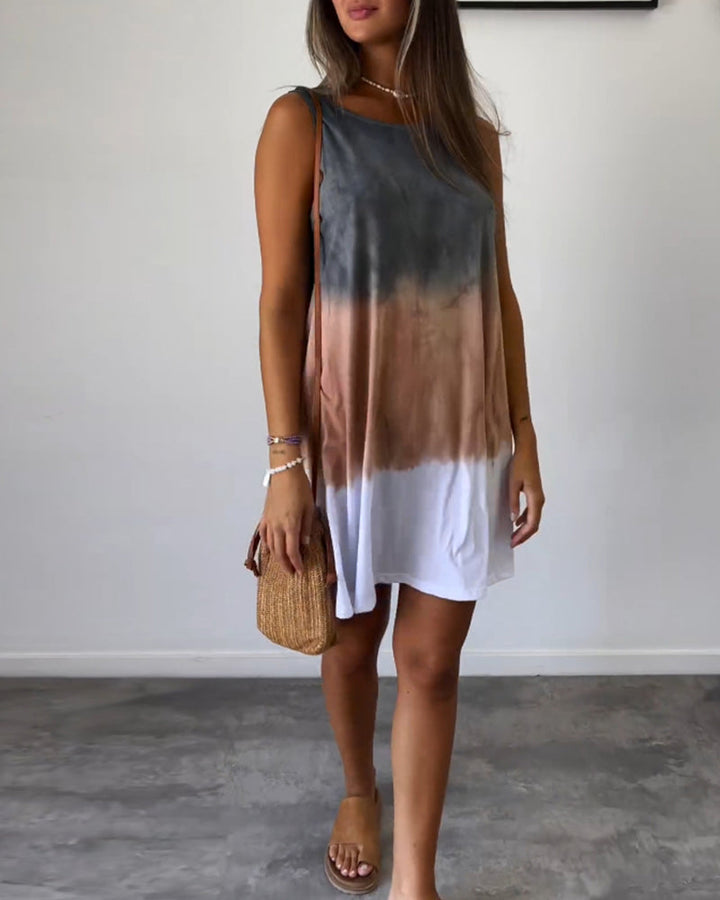 Calianna | Gradient Tie Dye Print Mini Dress