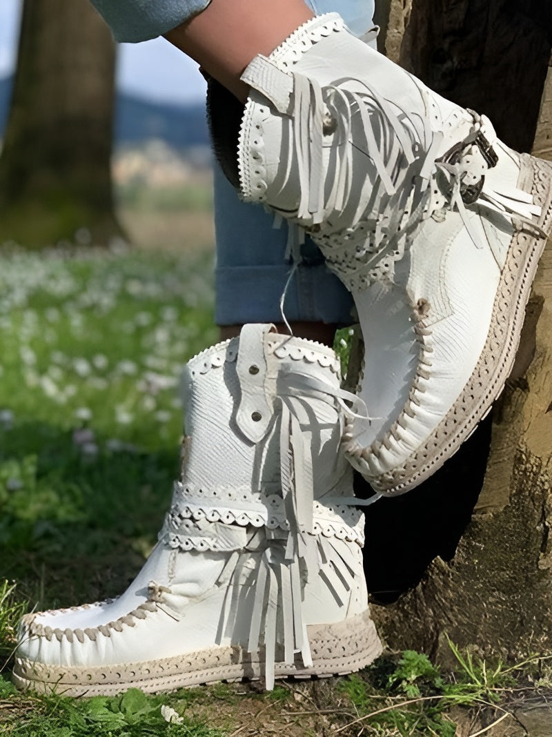 Meri | Boho Fringe Boots