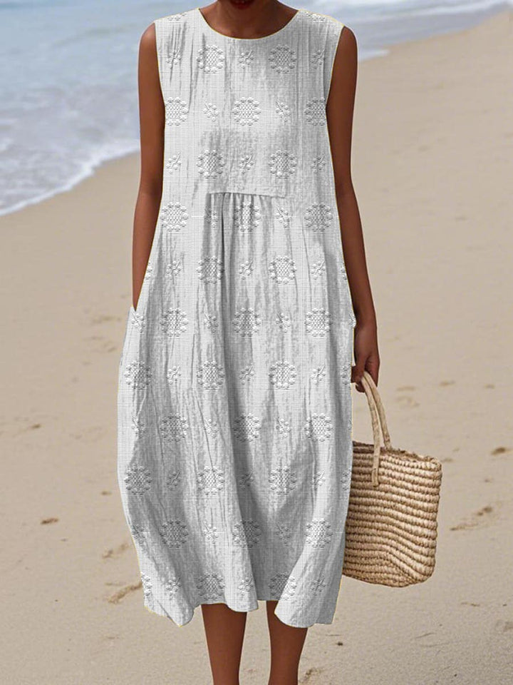 Aika | Elegant Sleeveless Cotton Pocket Dress
