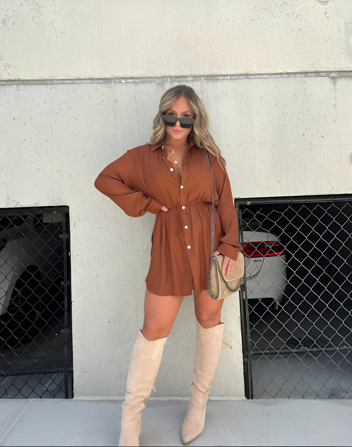 Chandria | Trendy Satin Romper Dress