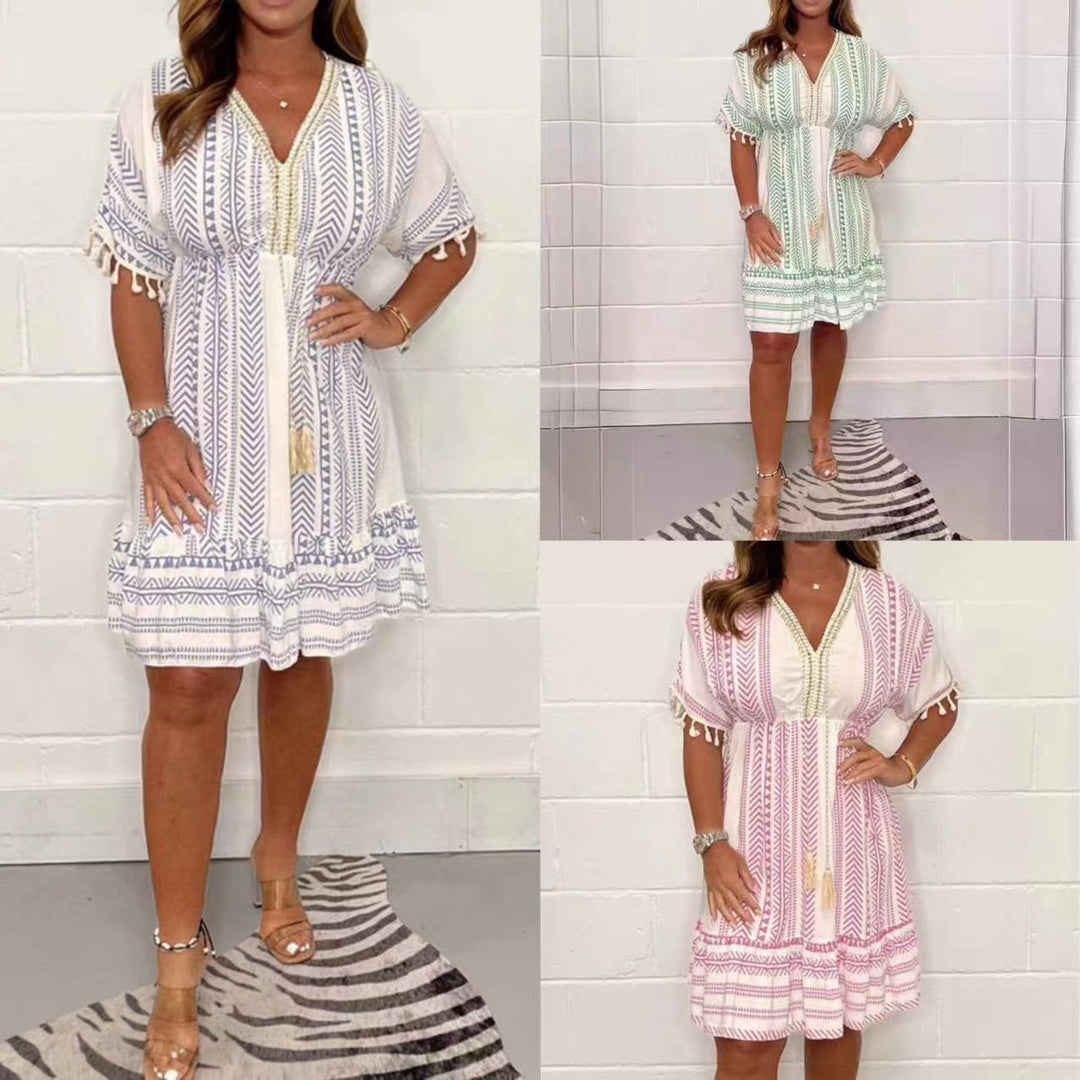 Analy | Boho-Chic V-Neck Dress