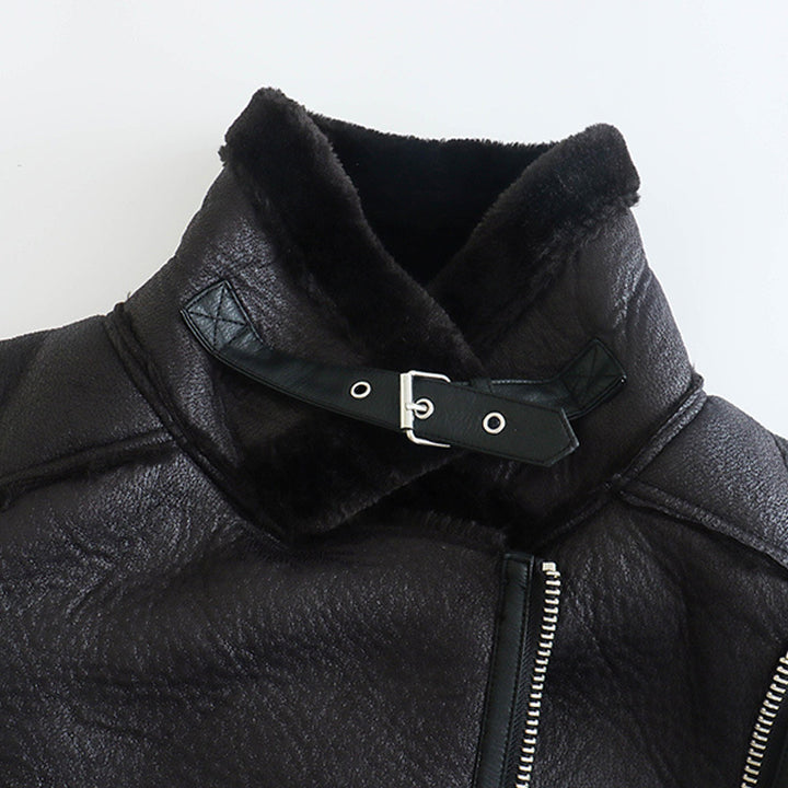Ivanna | Fur Leather Jacket