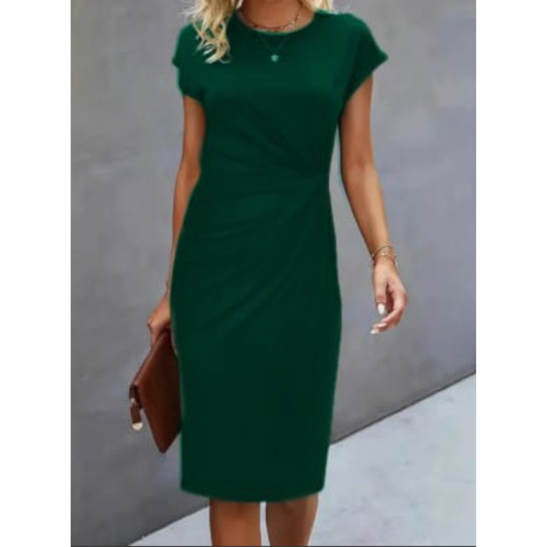 Alicah | Short Sleeve Formal Midi Dress