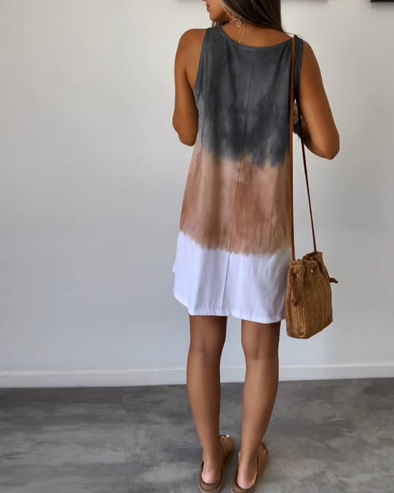 Calianna | Gradient Tie Dye Print Mini Dress