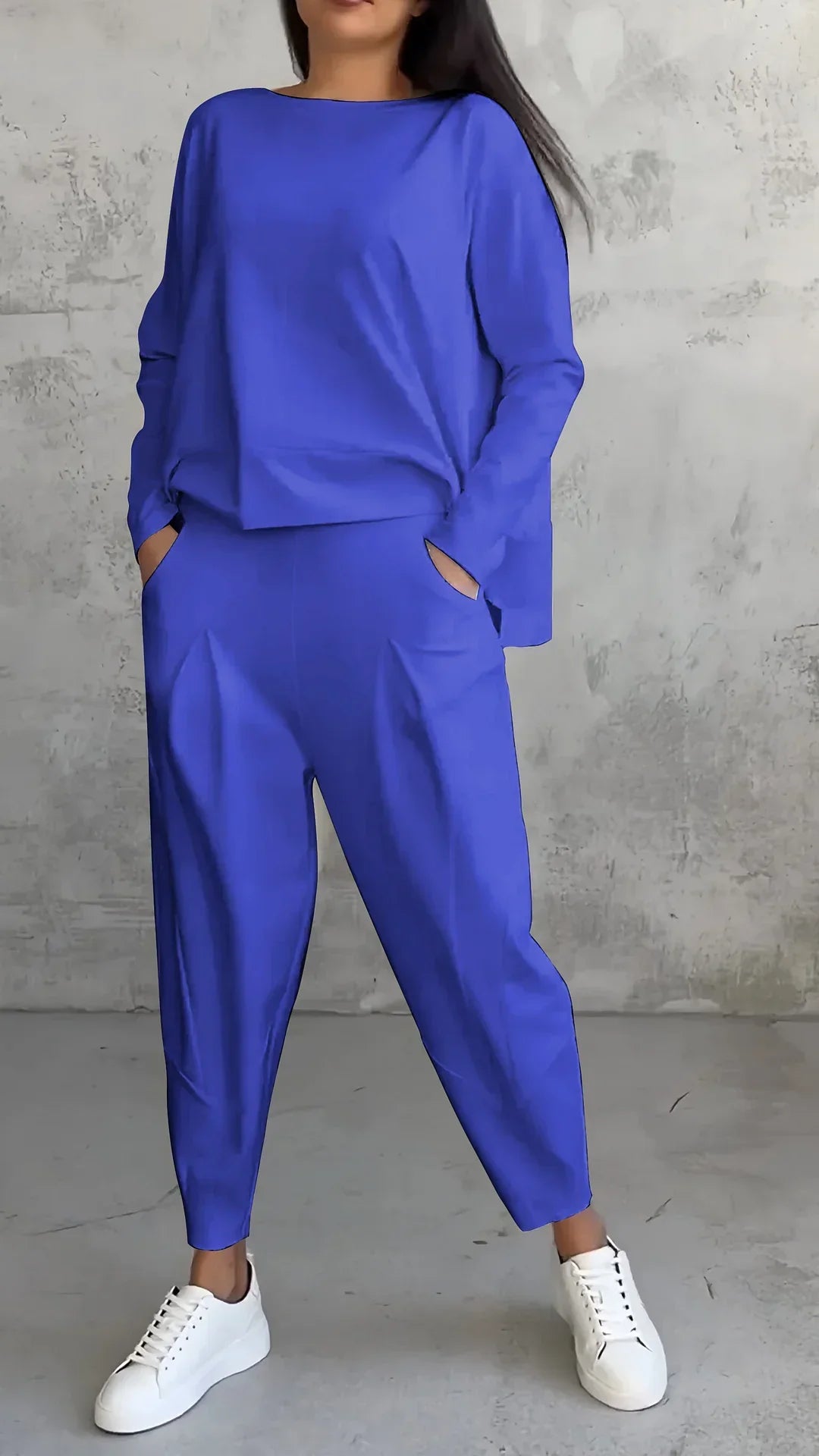 Elise | Casual round neck long sleeve two piece suit
