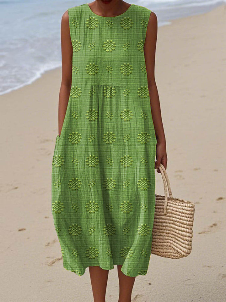 Aika | Elegant Sleeveless Cotton Pocket Dress